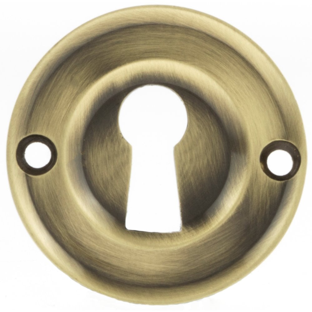 Atlantic Old English Open Key Escutcheon (Antique Brass)