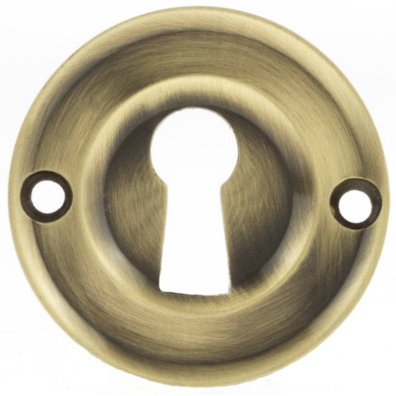 Atlantic Old English Open Key Escutcheon (Antique Brass)
