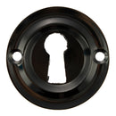 Atlantic Old English Open Key Escutcheon (Black Nickel)