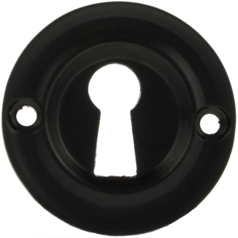 Atlantic Old English Open Key Escutcheon (Matt Black)