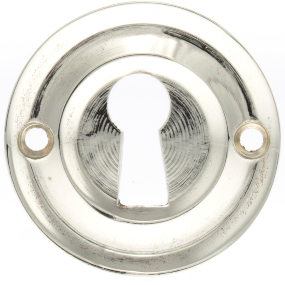 Atlantic Old English Open Key Escutcheon (Polished Nickel)