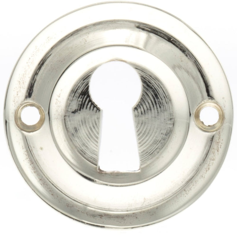 Atlantic Old English Open Key Escutcheon (Polished Nickel)