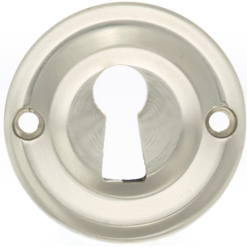 Atlantic Old English Open Key Escutcheon (Satin Nickel)