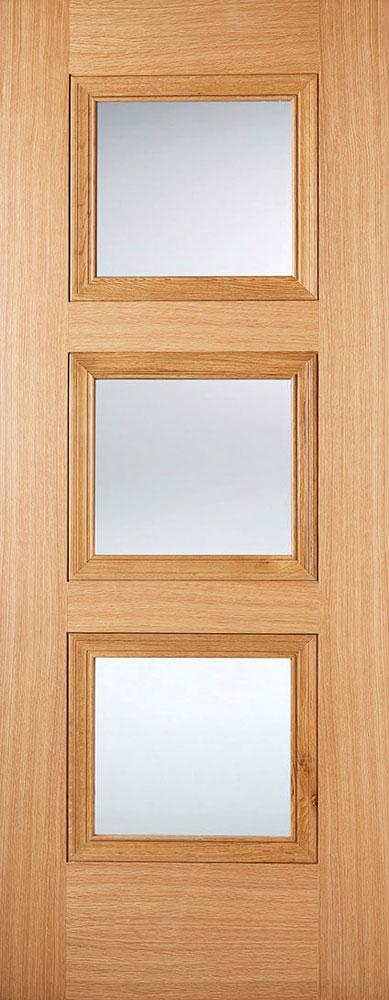 LPD Oak Amsterdam Clear Glazed Pre-finished Internal door