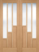 LPD Oak Coventry Glazed 3L Pairs Internal door