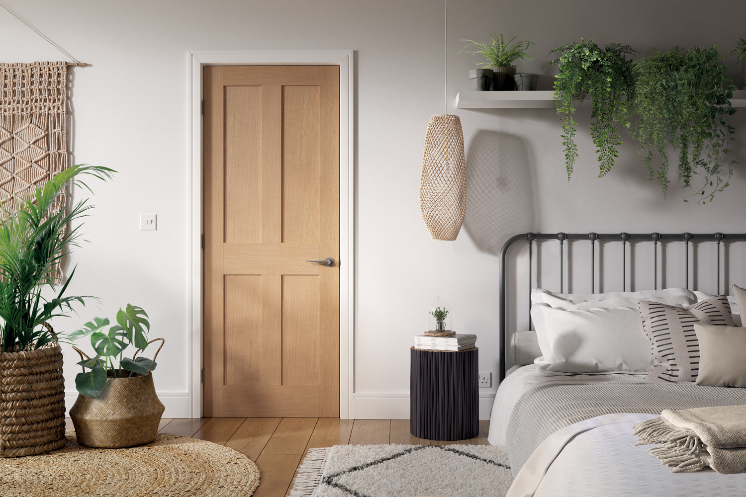 Pre-Assembled Pre-finished Oak London Fire Door Set