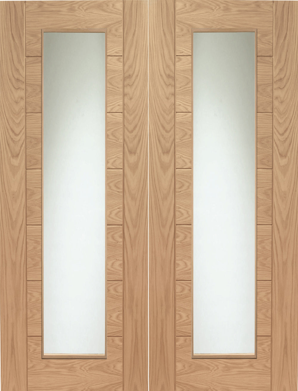 XL Joinery Oak Palermo Clear Glazed Pair Internal door