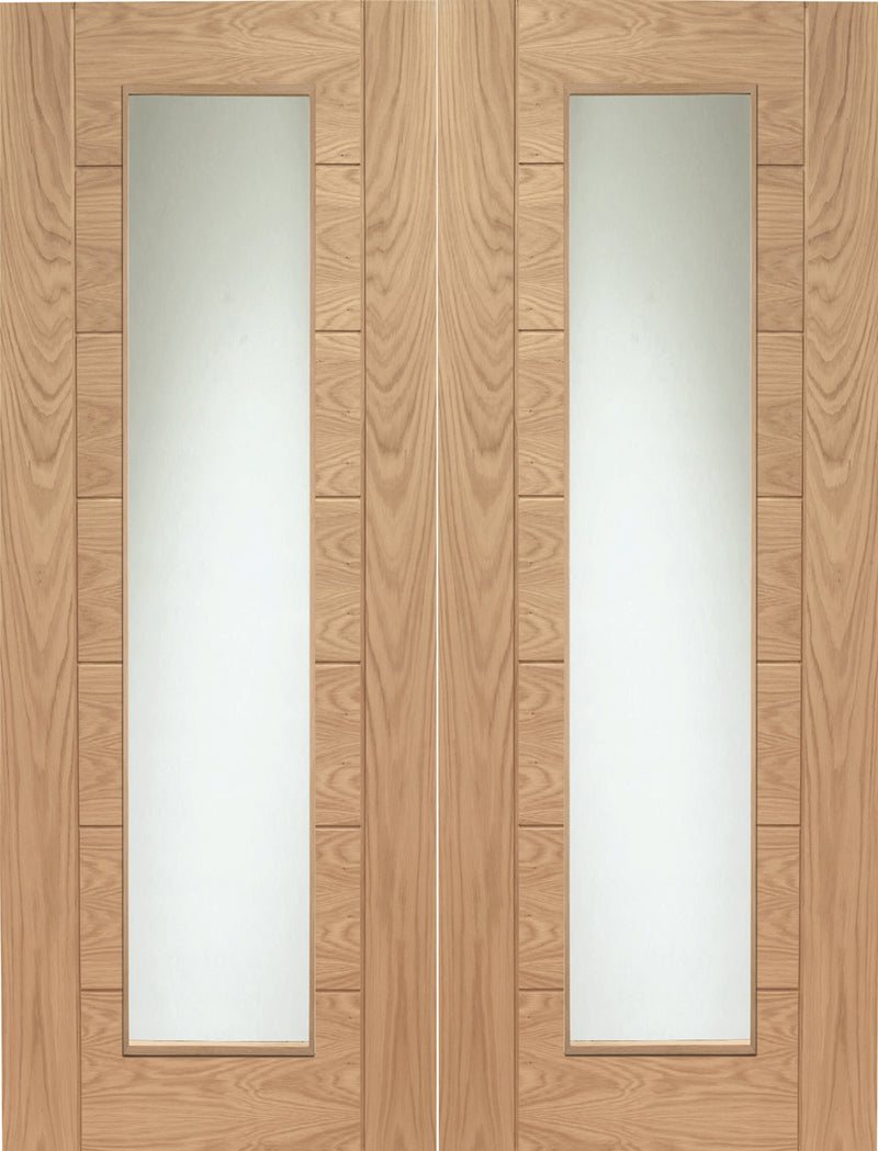 XL Joinery Oak Palermo Clear Glazed Pair