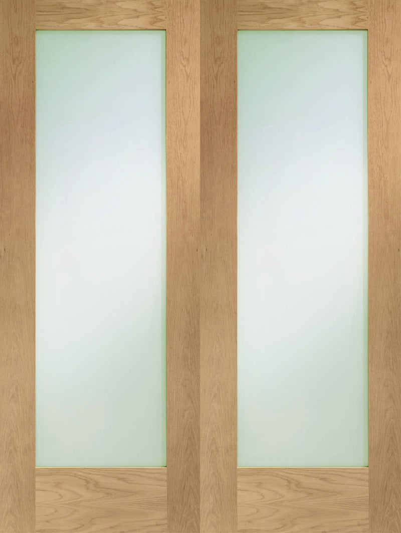 XL Joinery Oak Pattern 10 Door Pair Obscure Glazed