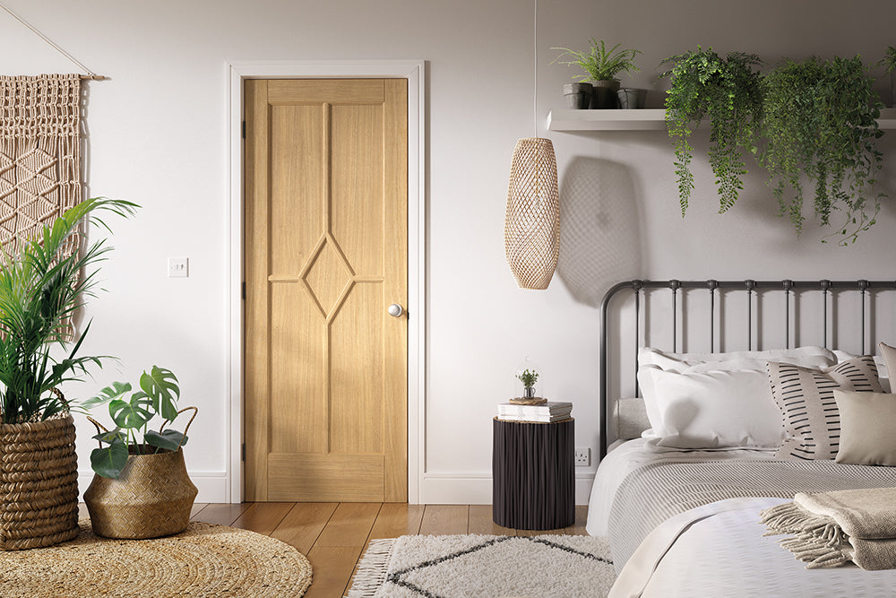 Pre-Assembled Prefinished Oak Reims Fire Door Set