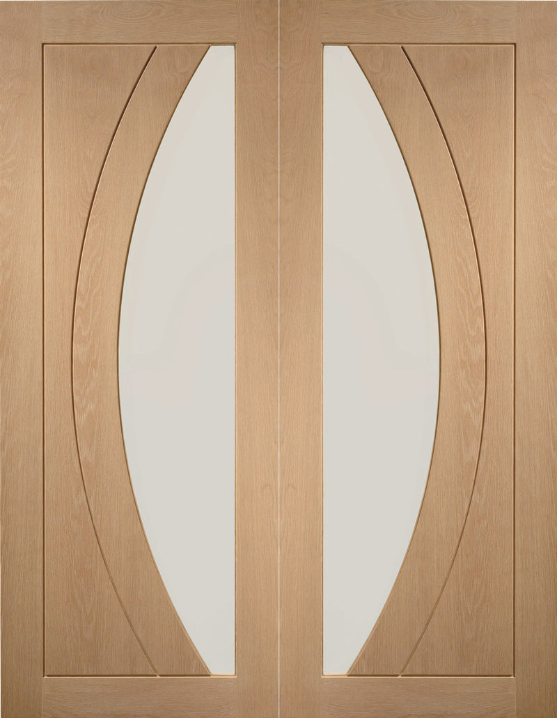 XL Joinery Oak Salerno Clear Glazed Pair Internal door