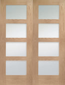 XL Joinery Oak Shaker Door Pair Clear Glazed Internal door