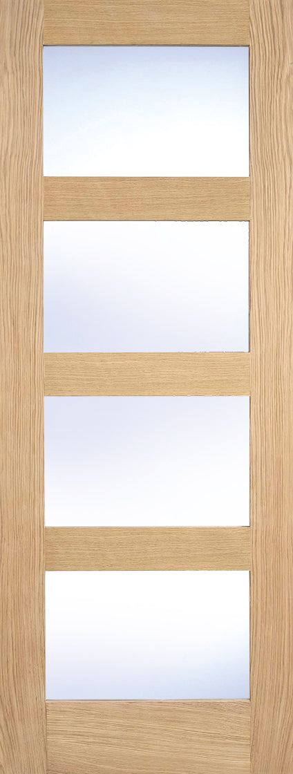 LPD Pre-finished Oak Shaker Glazed 4L Clear Internal door
