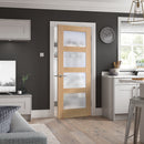 LPD Pre-finished Oak Shaker Glazed 4L Frosted Internal door