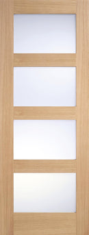 LPD Pre-finished Oak Shaker Glazed 4L Frosted Internal door