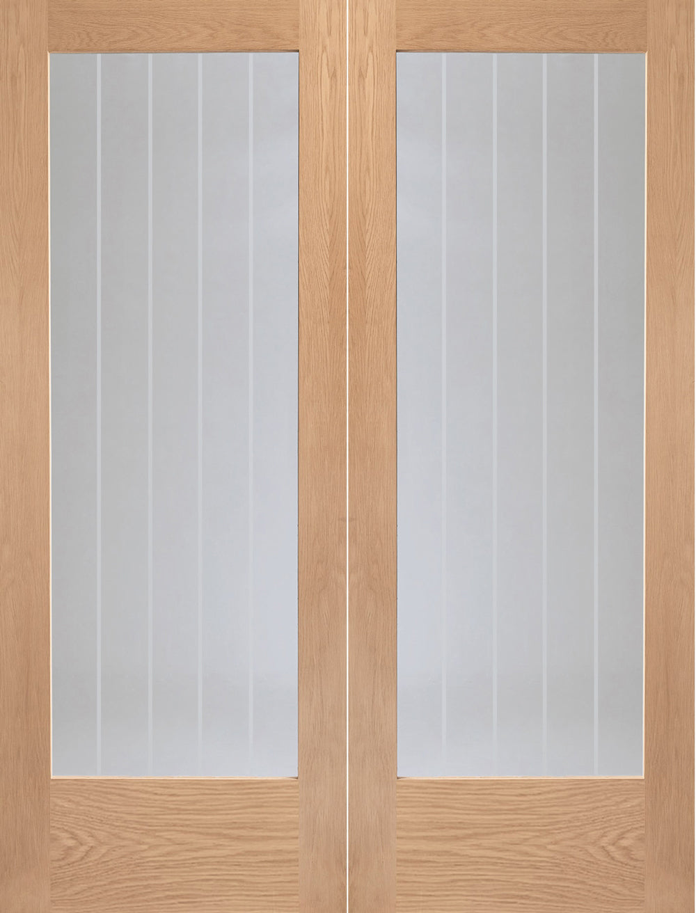 XL Joinery Oak Suffolk Pair Etched Glass Internal door