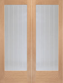 XL Joinery Oak Suffolk Pair Etched Glass Internal door