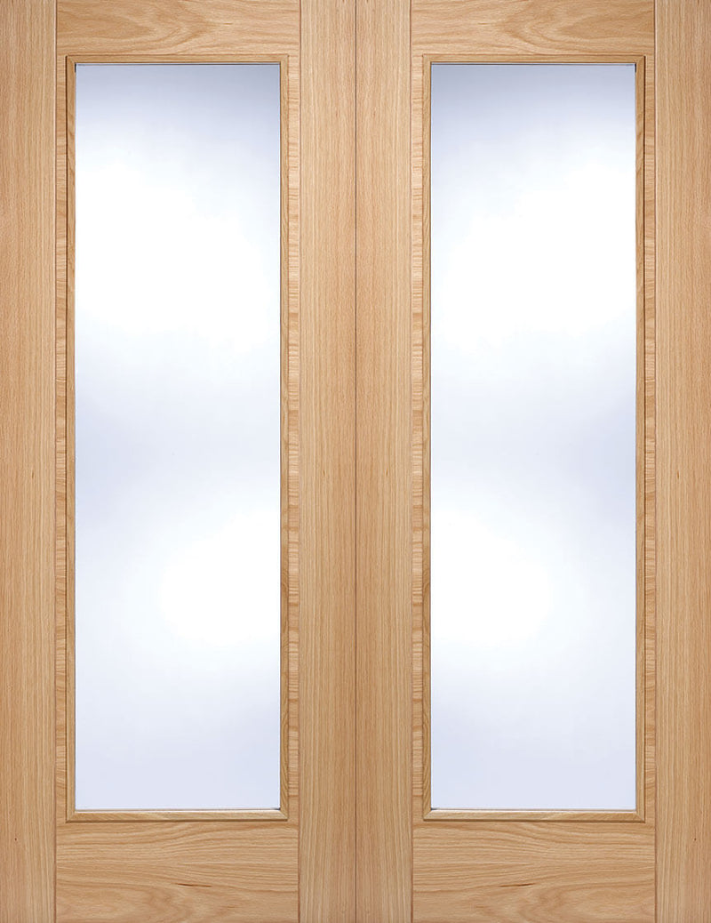 LPD Oak Vancouver Clear Glazed Pair Internal door