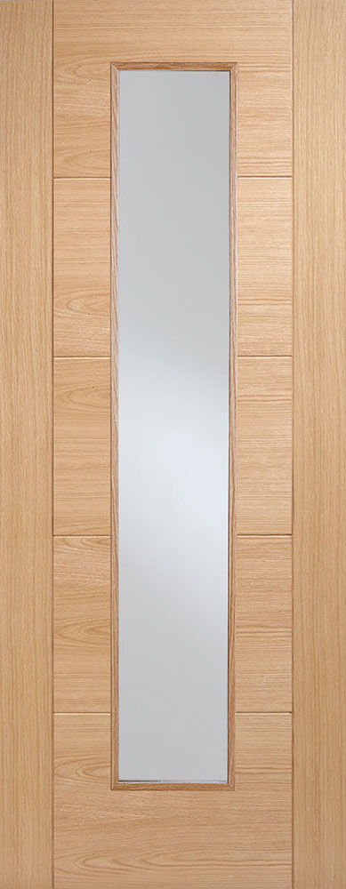 Pre-Assembled Oak Vancouver Long Light Glazed Pre-finished Fire Door Set