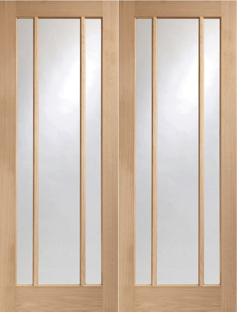 XL Joinery Oak Worcester Door Pair Clear Glazed Internal door
