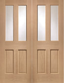 XL Joinery Oak Malton Clear Bevelled Glass Pair Internal door