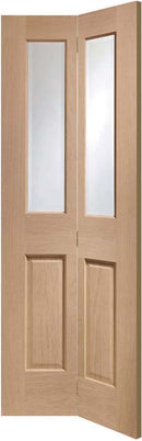 XL Joinery Oak Malton Bi-fold with Clear Bevelled Glass