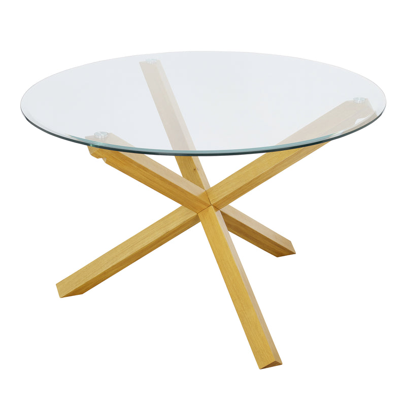 LPD Oporto Plus Dining Table Oak With Glass Top