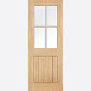 Belize Glazed 4L Un-finished Oak Door Kit