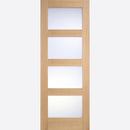 Shaker Glazed 4L Frosted Pre-finished Oak Door Kit