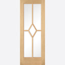 Pre-Assembled Reims Glazed 5L Pre-finished Oak Door Set