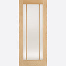 Lincoln Glazed 3L Clear Glass Un-finished Oak Door Kit