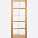 Pre-Assembled SA Glazed 10L Un-finished Oak Door Set