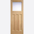 DX 30S Style Glazed 1L Un-finished Oak Door Kit