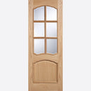 Pre-Assembled Riviera Glazed 6L RM2S Un-finished Oak Door Set
