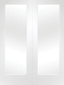 XL Joinery White Primed Pattern 10 Clear Glazed Pair Internal door