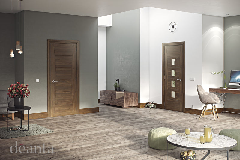 Deanta Walnut Pamplona Glazed Pre-finished Internal door