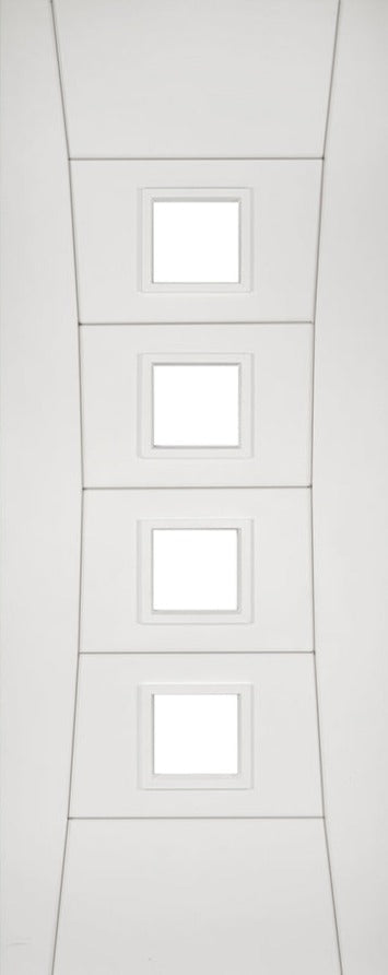 Pre-Assembled White Primed Pamplona Glazed Door Set