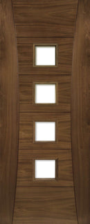 Pre-Assembled Walnut Pamplona Glazed Pre-finished Door Set