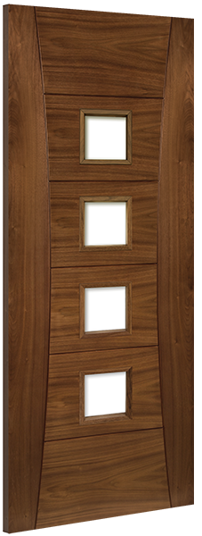 Deanta Walnut Pamplona Glazed Fire Door Pre-finished