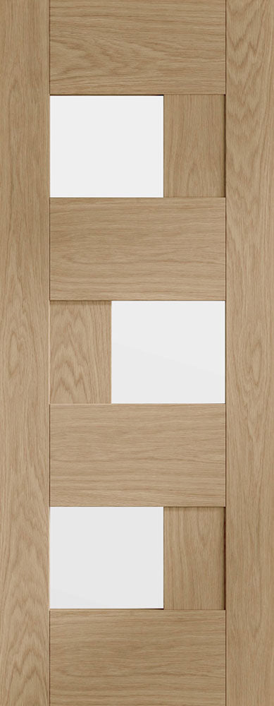 Internal door XL Joinery Pre-Finished Oak Perugia Clear Glazed
