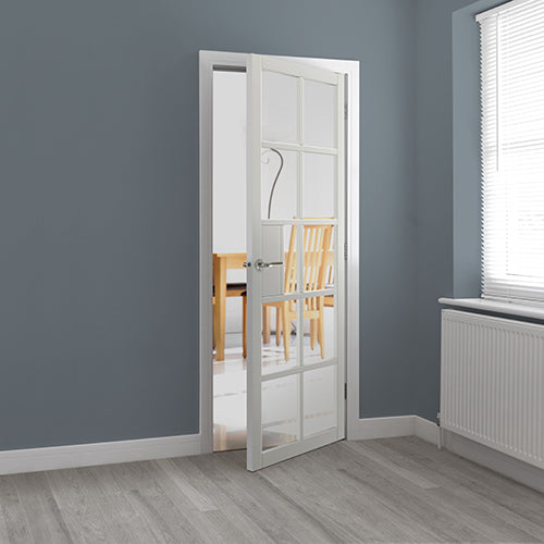 JB Kind Plaza White Clear Glazed Internal door