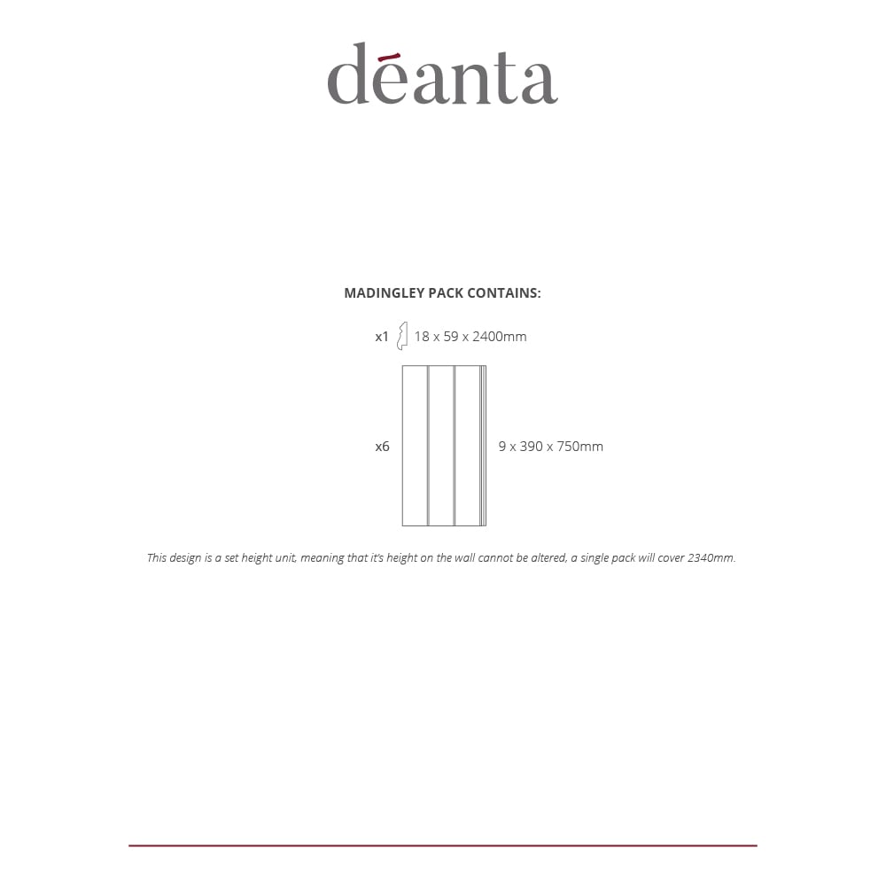 Deanta White Primed Madingley Wall Panelling