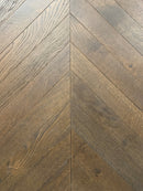 Xylo Soho Chevron R123 Dark Mocha Stained Oak Rustic-ABCD Brushed UV Oiled - 14 x 90 x 540mm