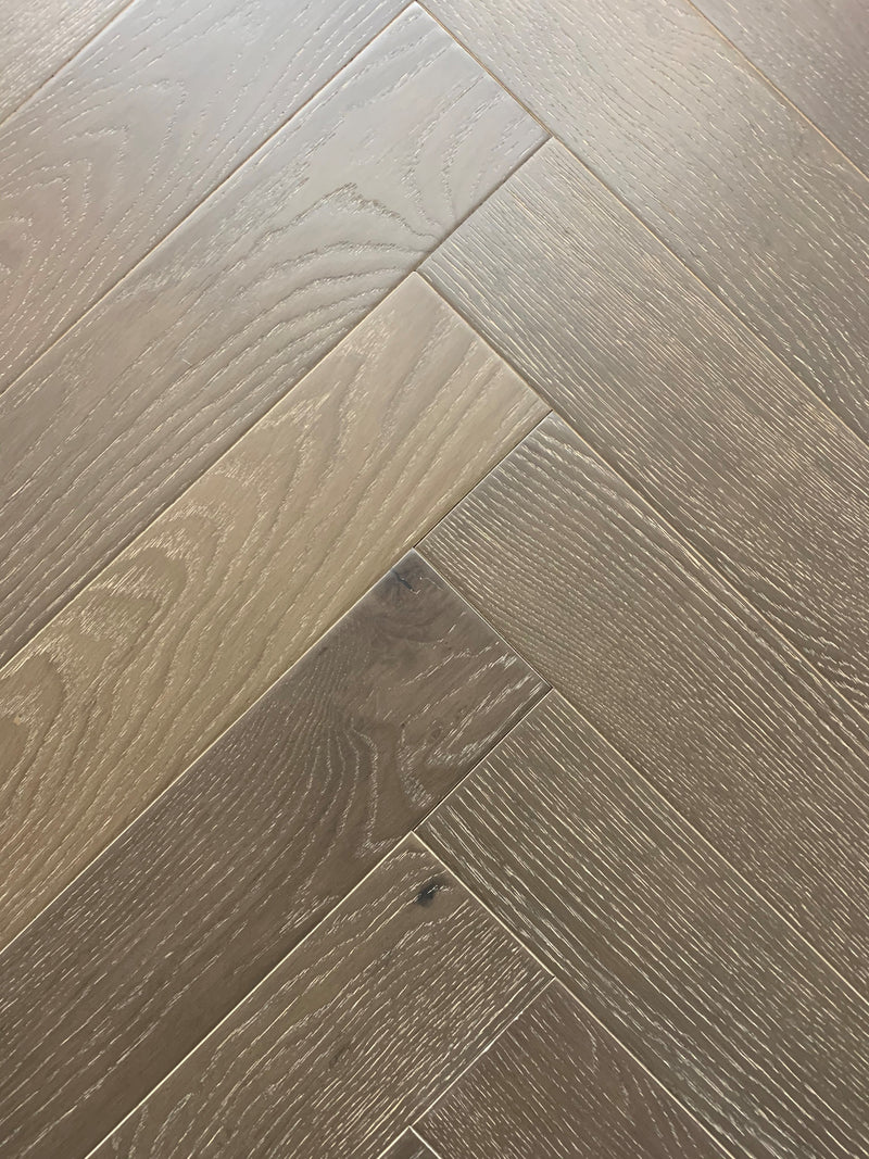 Xylo St. James R132 White Washed Coffee Stained Oak Rustic-ABCD Brushed UV Oiled - 14 x 125 x 625mm