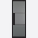 Pre-Assembled Black Primed Tribeca Glazed 3L Tinted Door Set