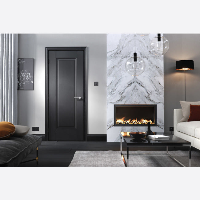 Pre-Assembled Primed Plus Black Eindhoven Door Set