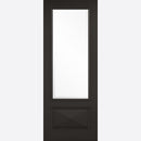 Pre-Assembled Primed Plus Black Knightsbridge Glazed 1L Door Set