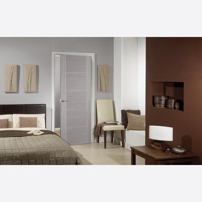 Pre-Assembled Light Grey Pre-finished Vancouver 5P Door Set