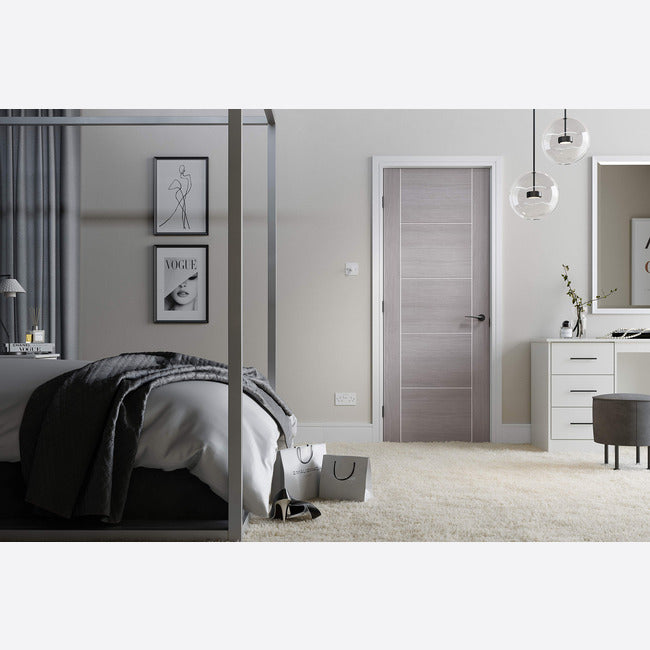 Pre-Assembled Light Grey Pre-finished Vancouver 5P Door Set
