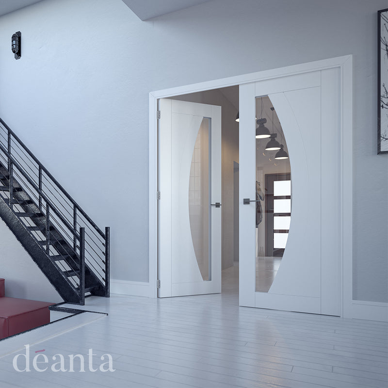 Deanta White Primed Ravello Glazed  Internal door